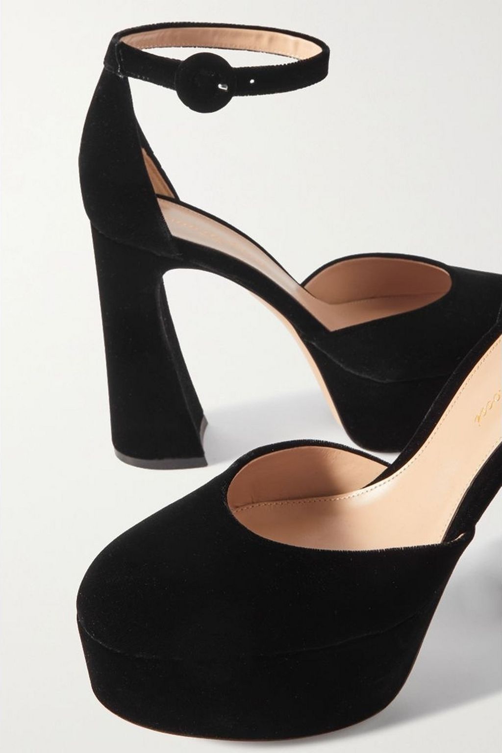 GIANVITO ROSSI Holly D'Orsay 120 velvet platform pumps
