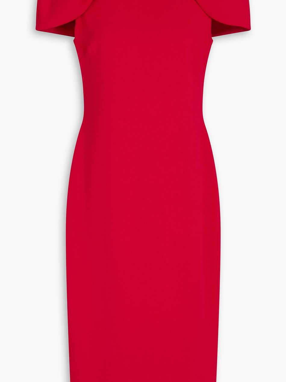 cape-effect stretch-crepe midi dress