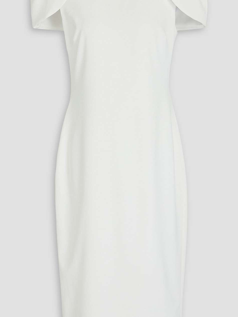 cape-effect stretch-crepe midi dress