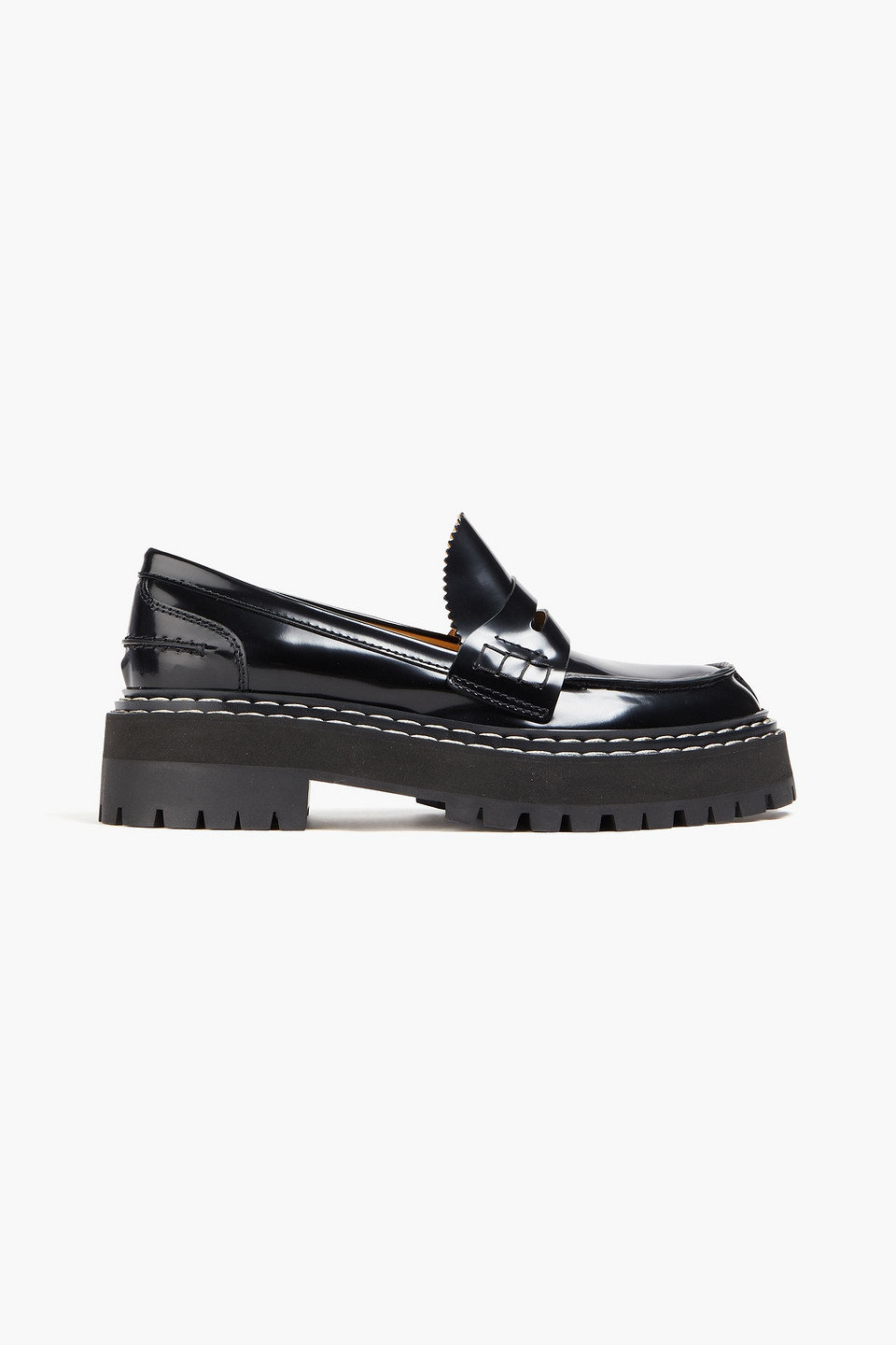 Proenza Schouler Glossed Leather Loafers In White