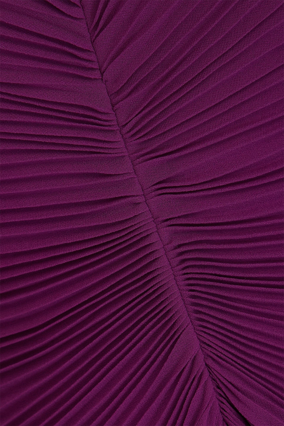Badgley Mischka Plissé-georgette Gown In Violet