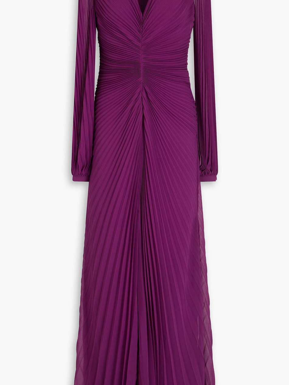 plissé-georgette gown