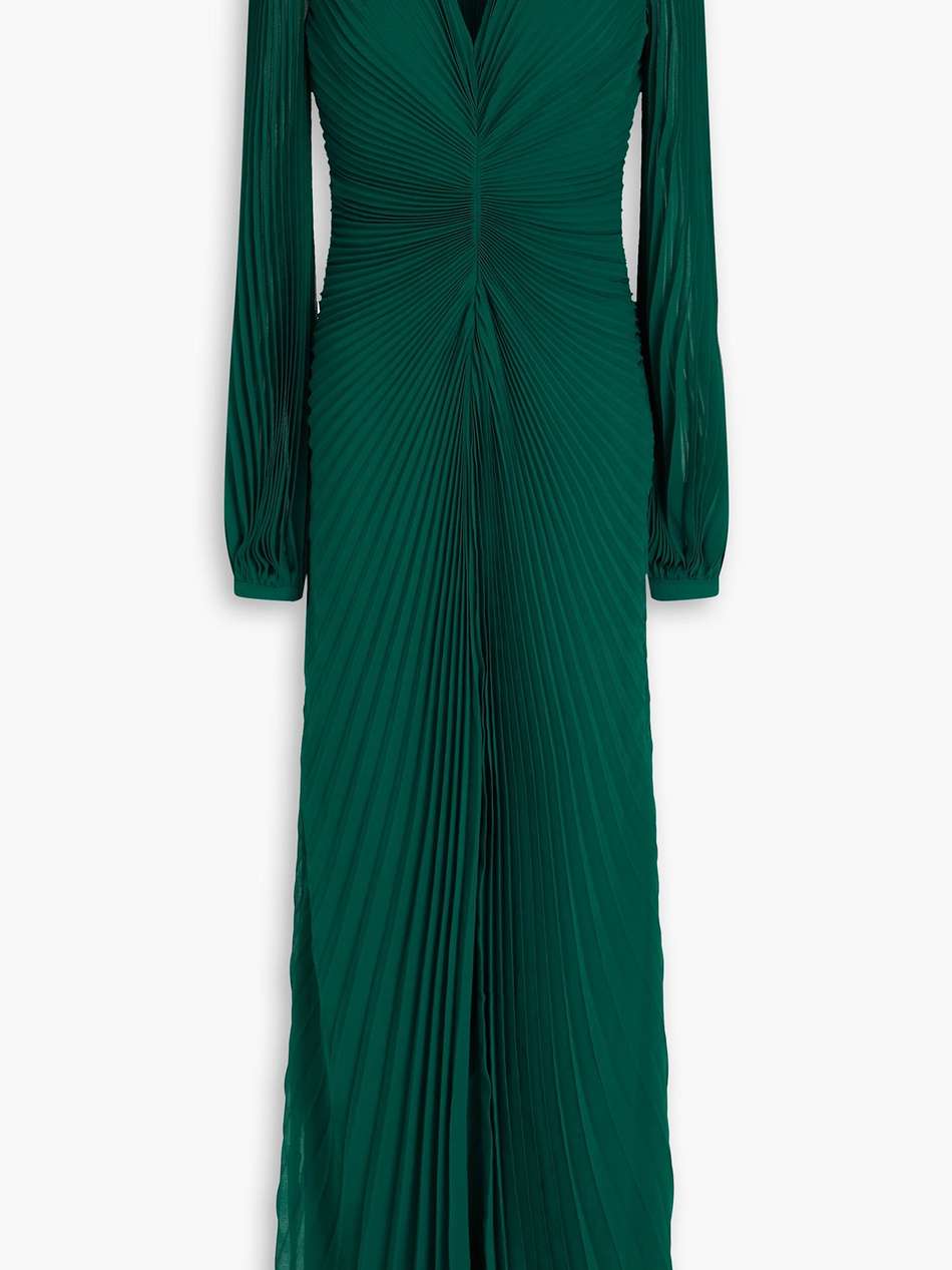 plissé-georgette gown