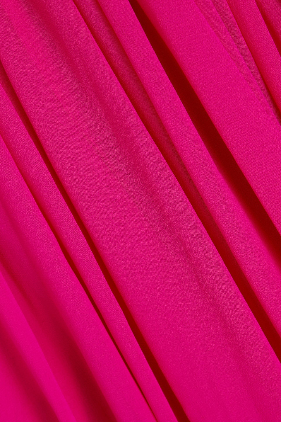 Badgley Mischka One-shoulder Draped Georgette Gown In Fuchsia