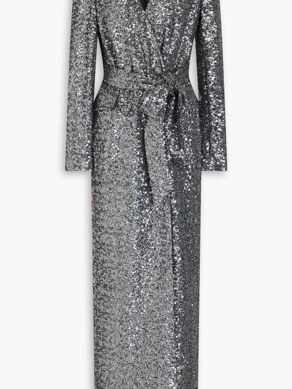 sequined stretch-tulle gown