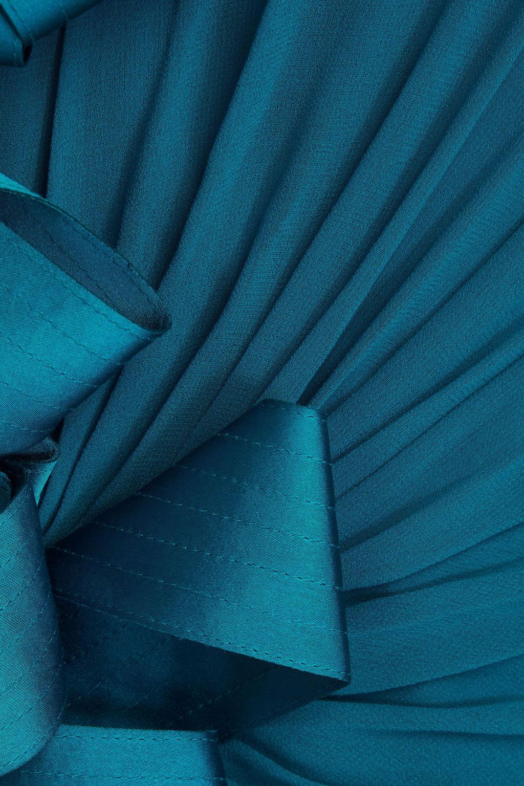BADGLEY MISCHKA ジョーゼット ロングドレス ワンショルダー リボン付き ドレープ入り