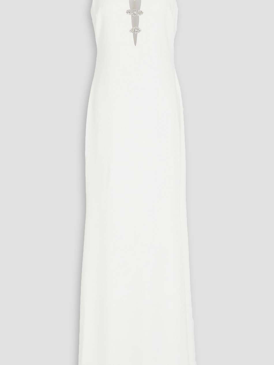 embellished stretch-crepe gown