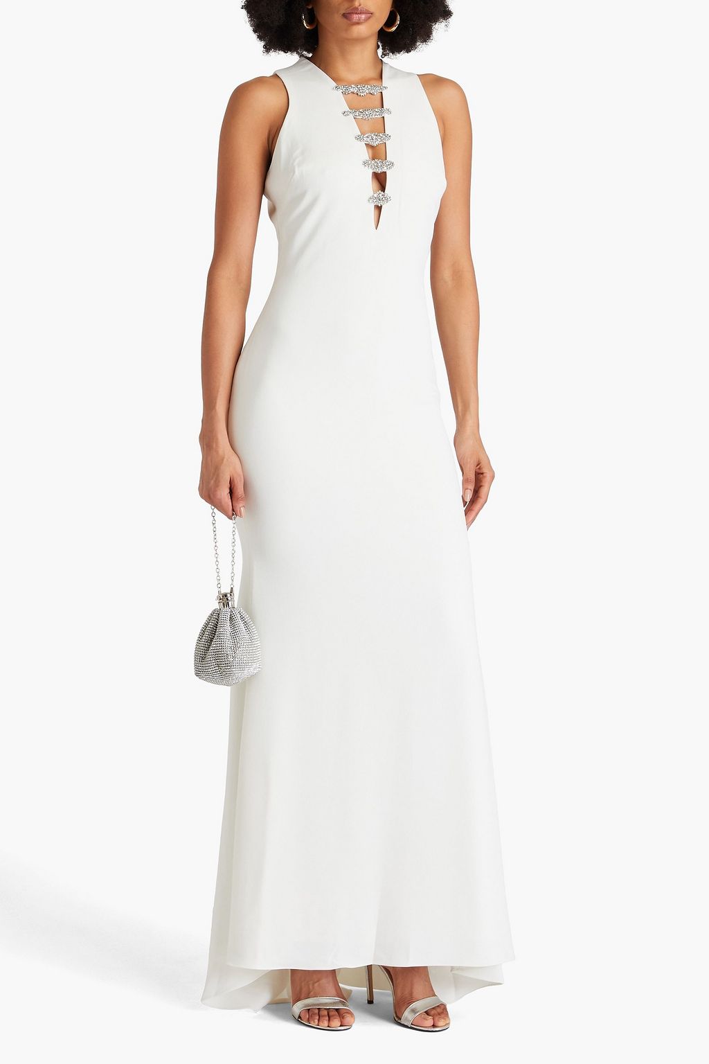 BADGLEY MISCHKA فستان سهرة من الكريب المطاط بتصميم مزركش