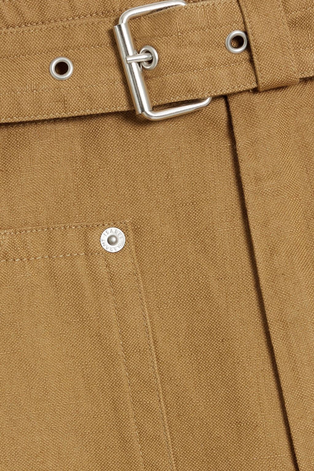 ISABEL MARANT Pharel belted cotton and linen-blend pants