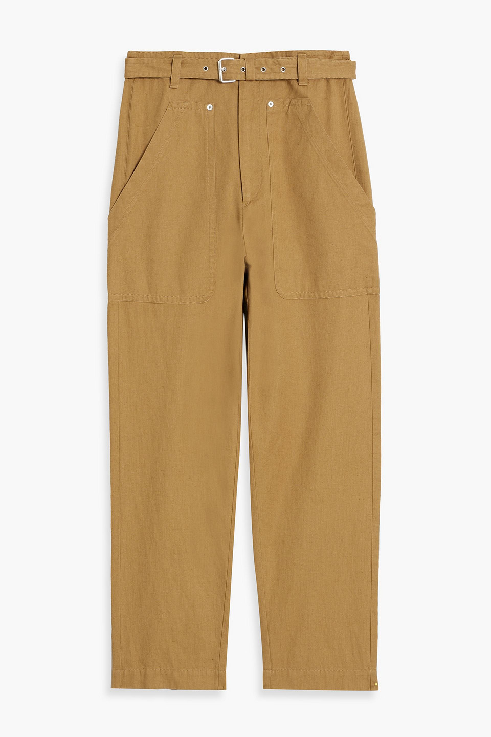 Isabel Marant Pharel Belted Cotton And Linen-blend Canvas Pants In Camel