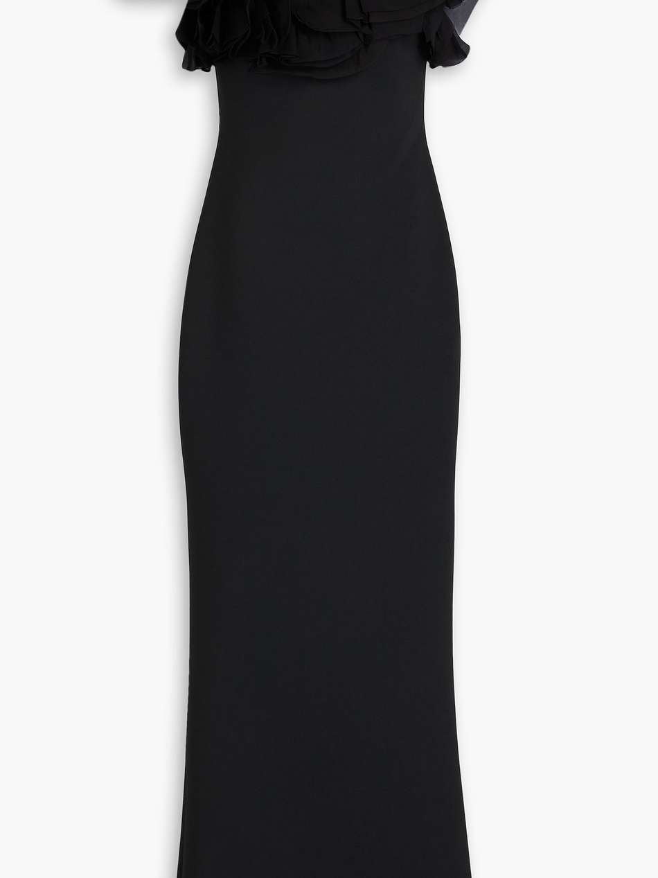 ruffled scuba gown