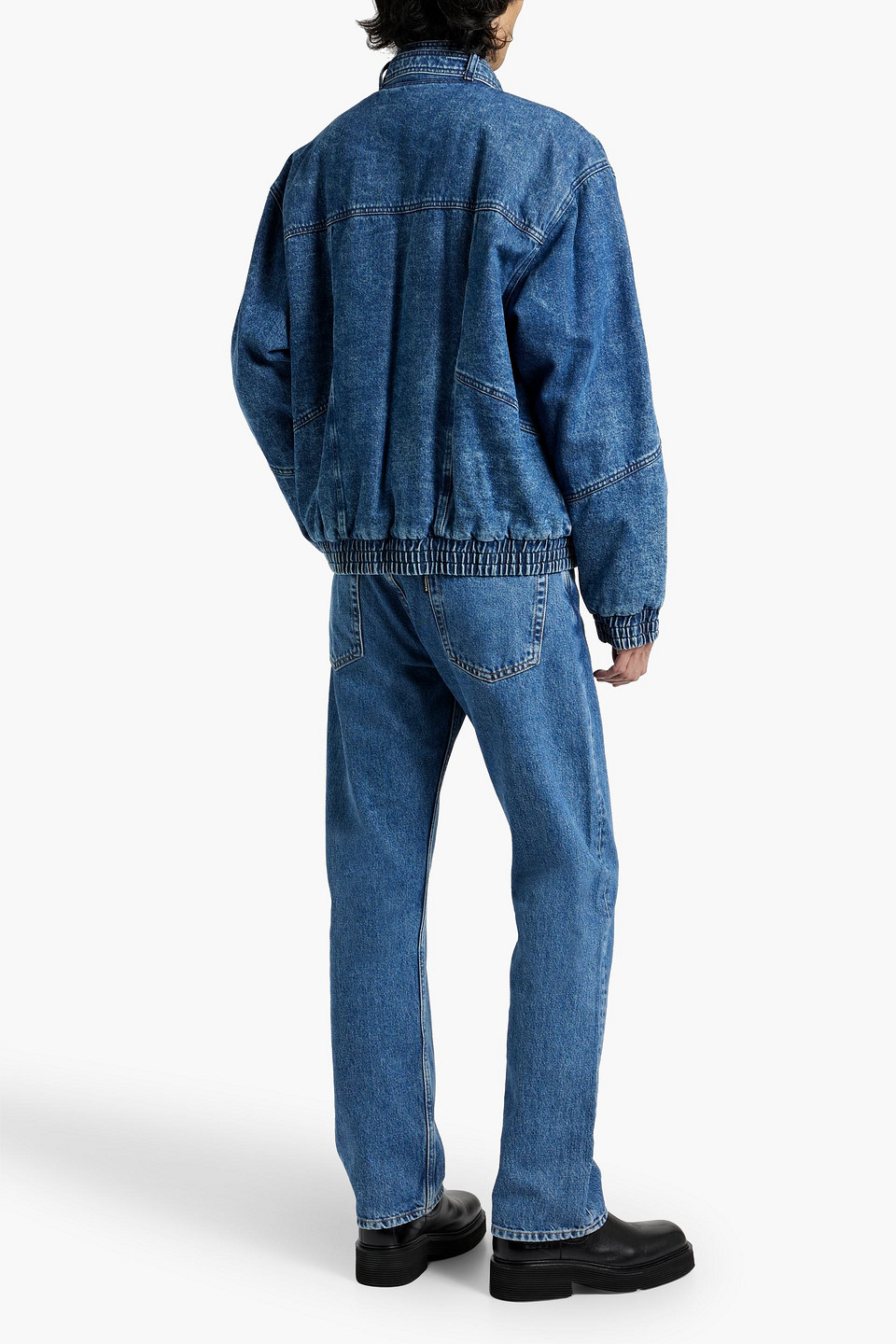 Isabel Marant Jeans Jacket With Standing Collar In Mid Denim