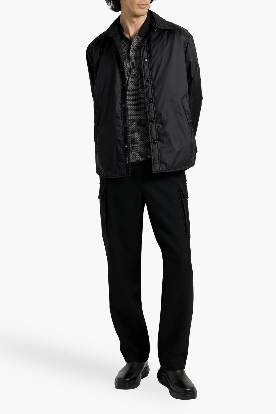 Rag & Bone Clark Padded Shell Overshirt In Black