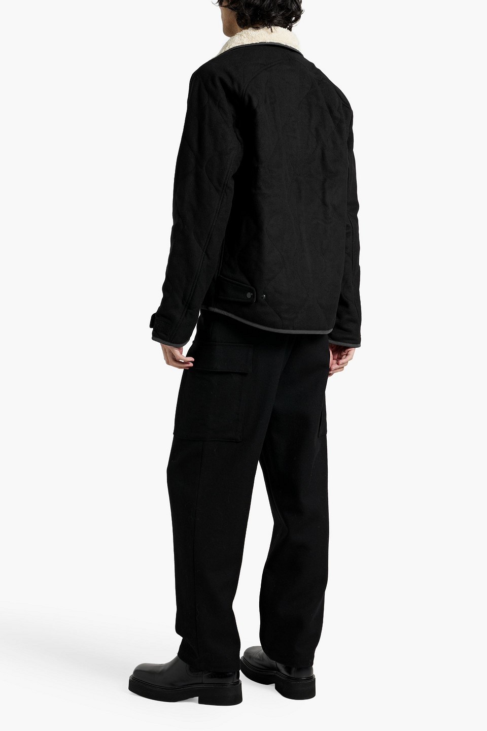 Rag & Bone Heywood Quilted Wool-blend Felt Jacket In Black