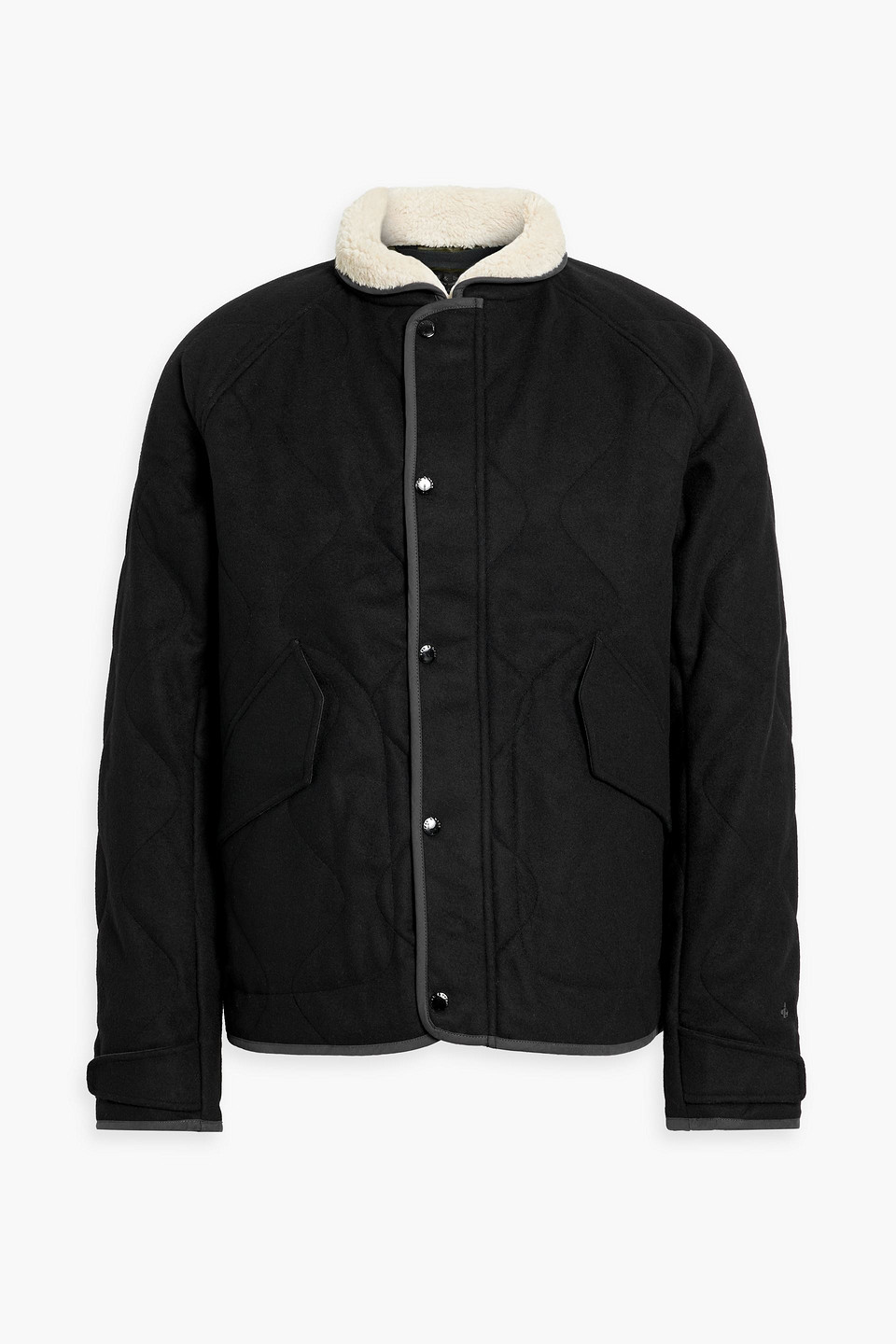 Rag & Bone Heywood Quilted Wool-blend Felt Jacket In Black