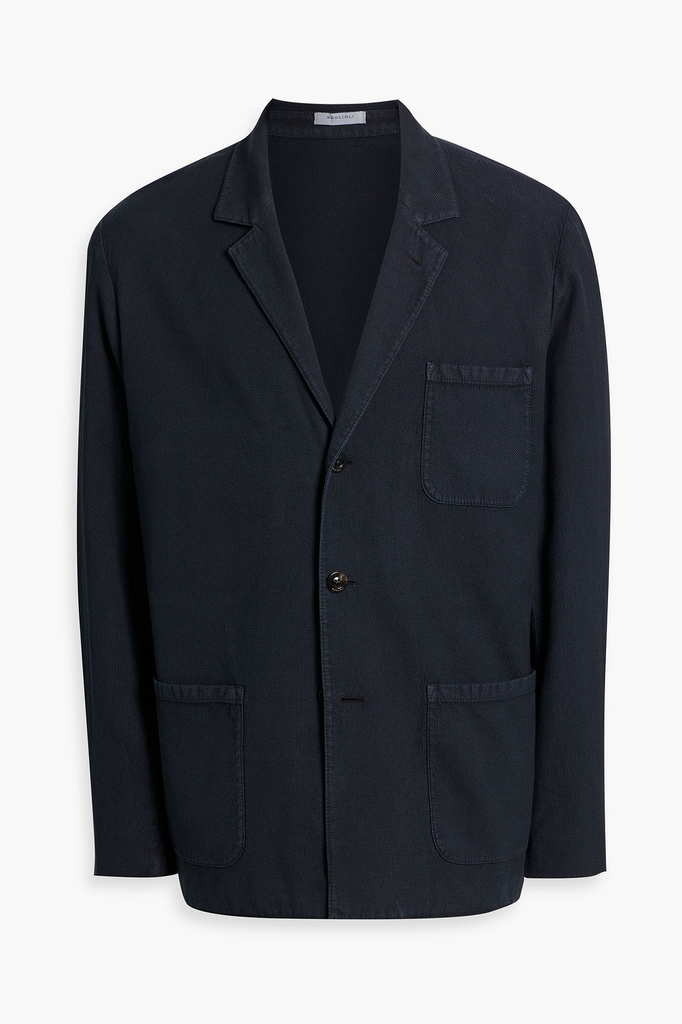 Boglioli Cotton And Silk-blend Blazer In Midnight Blue