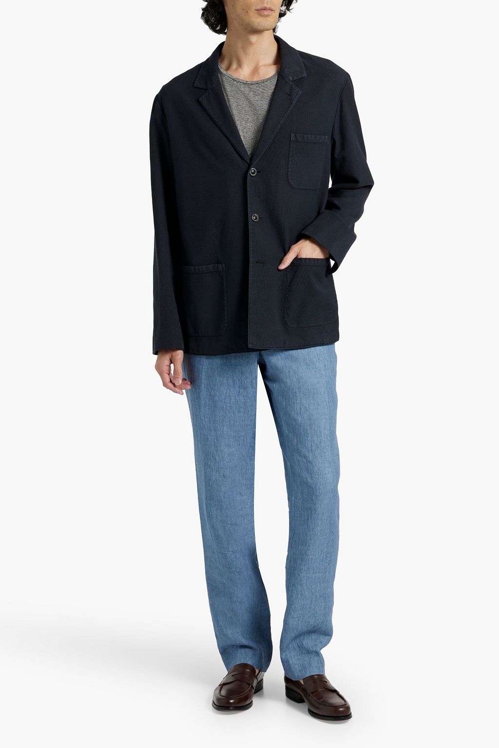 BOGLIOLI Cotton and silk-blend blazer