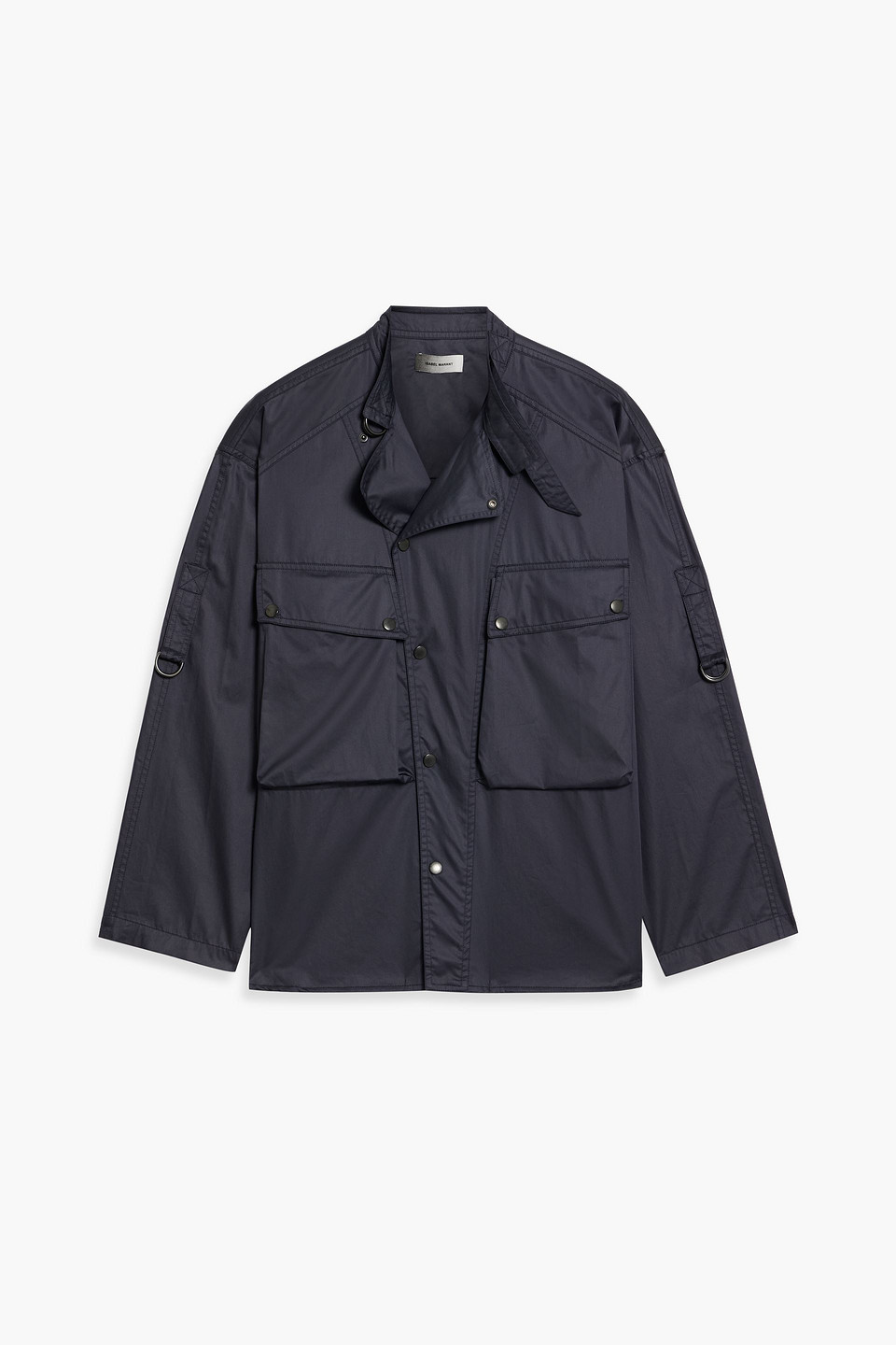 Isabel Marant Flodio Buckle-detailed Cotton-sateen Shirt In Midnight Blue