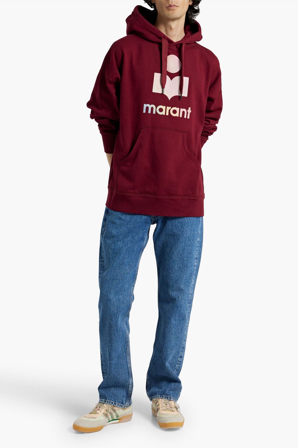 ISABEL MARANT Miley flocked cotton-blend fleece hoodie