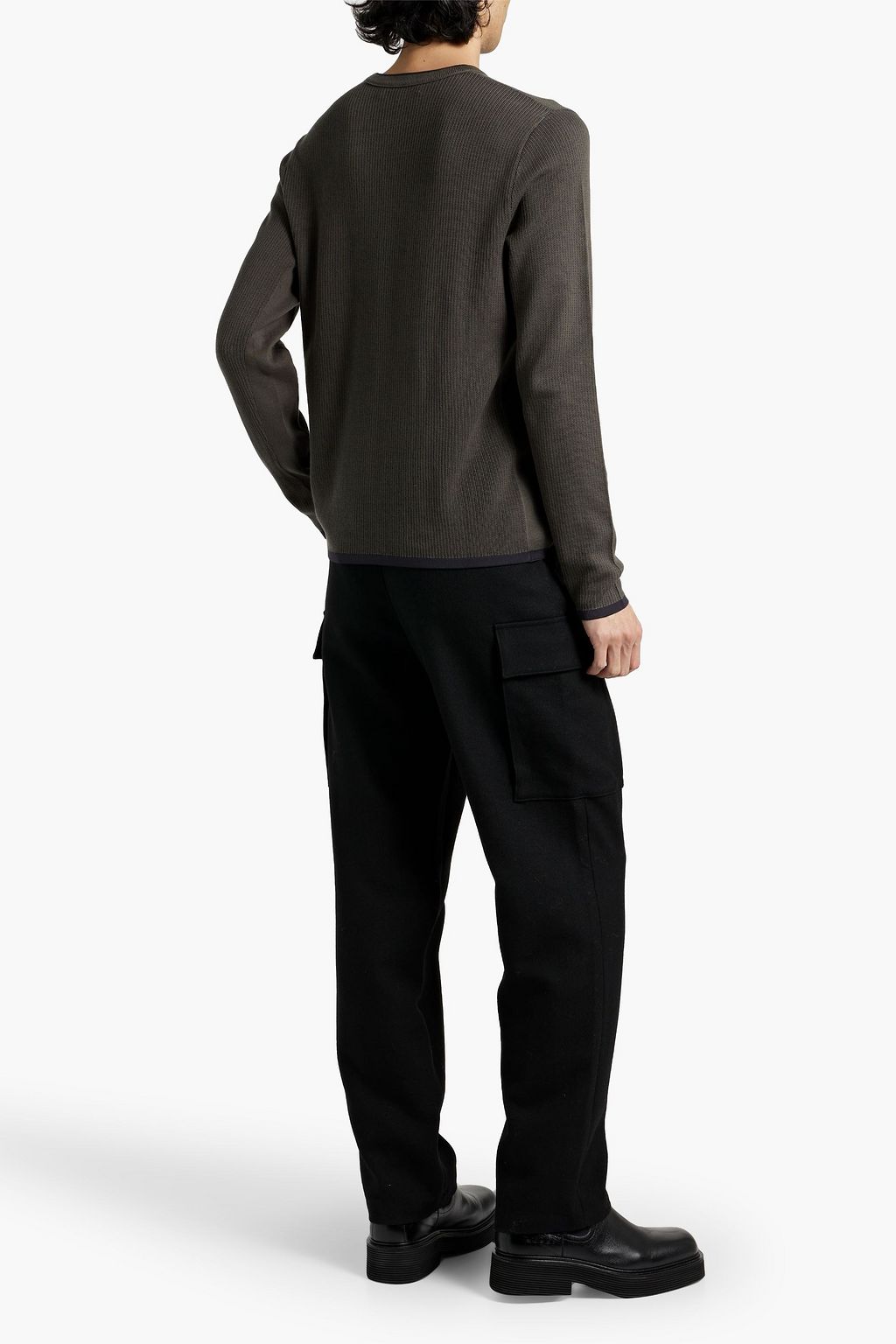 RAG & BONE كنزة "هارفي" من مزيج من القطن بحبكة إنتارسيا