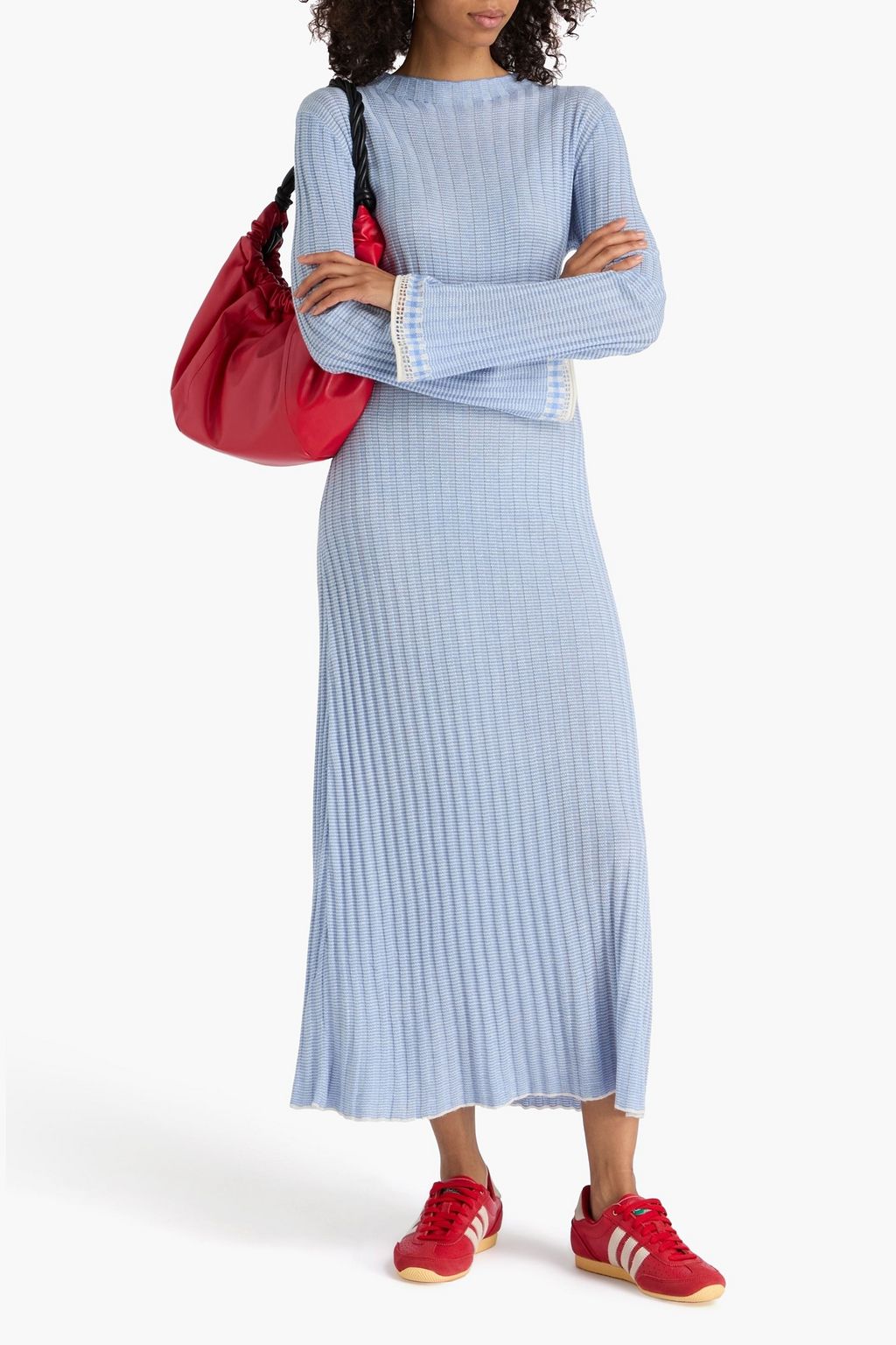 GUEST IN RESIDENCE Ribbed silk and linen-blend maxi dress