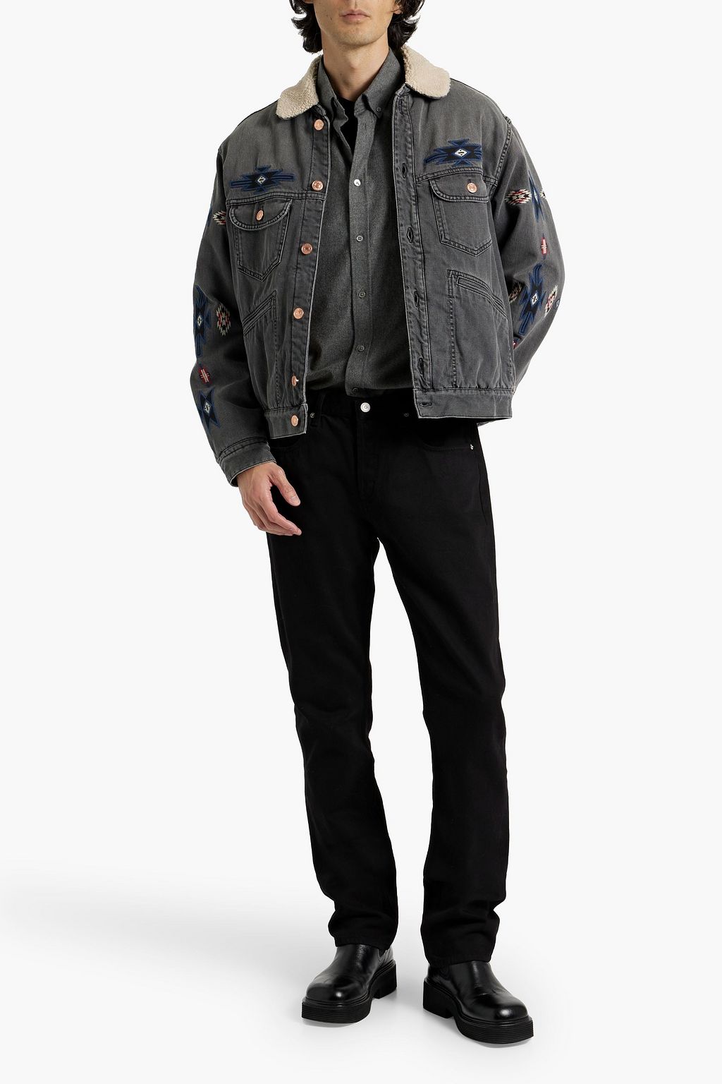 ISABEL MARANT Jared embroidered denim jacket