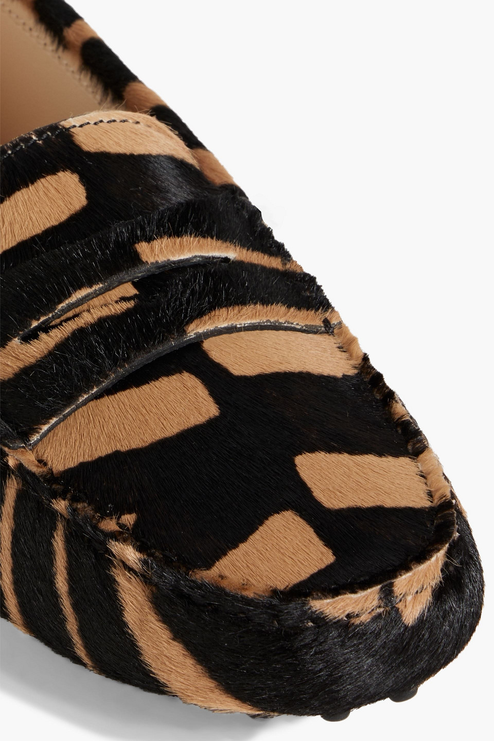 Tod's Gommino Zebra-print Calf Hair Loafers In Animal Print