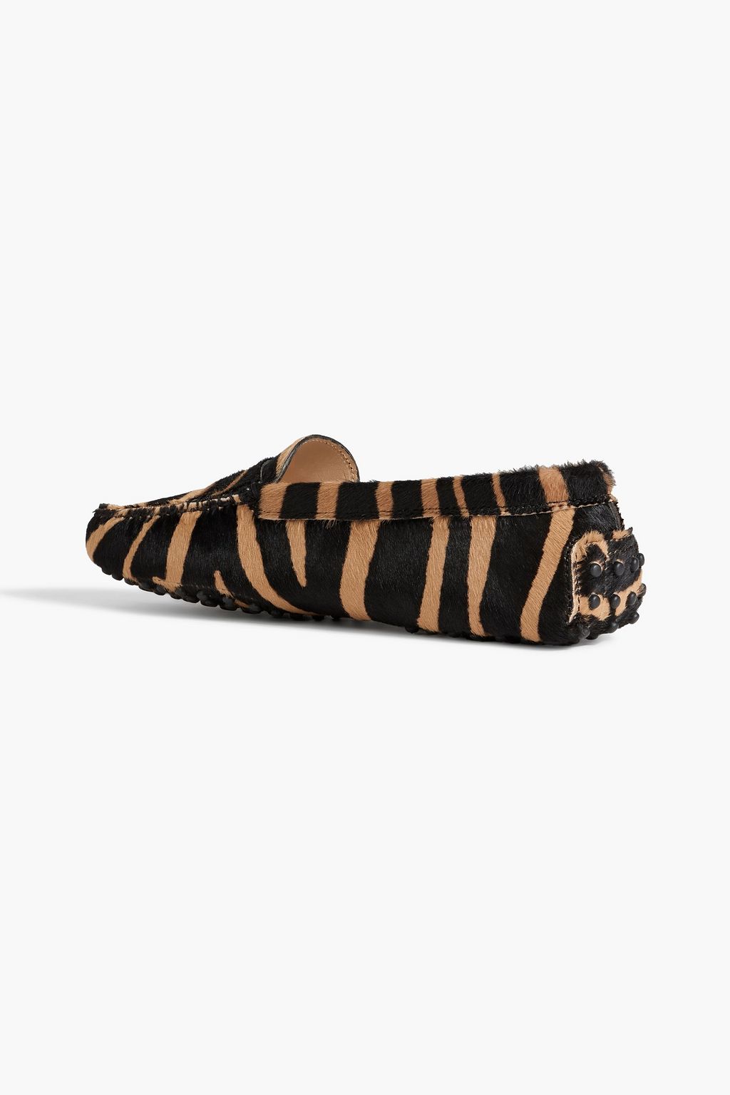 TOD'S Gommino zebra-print calf hair loafers