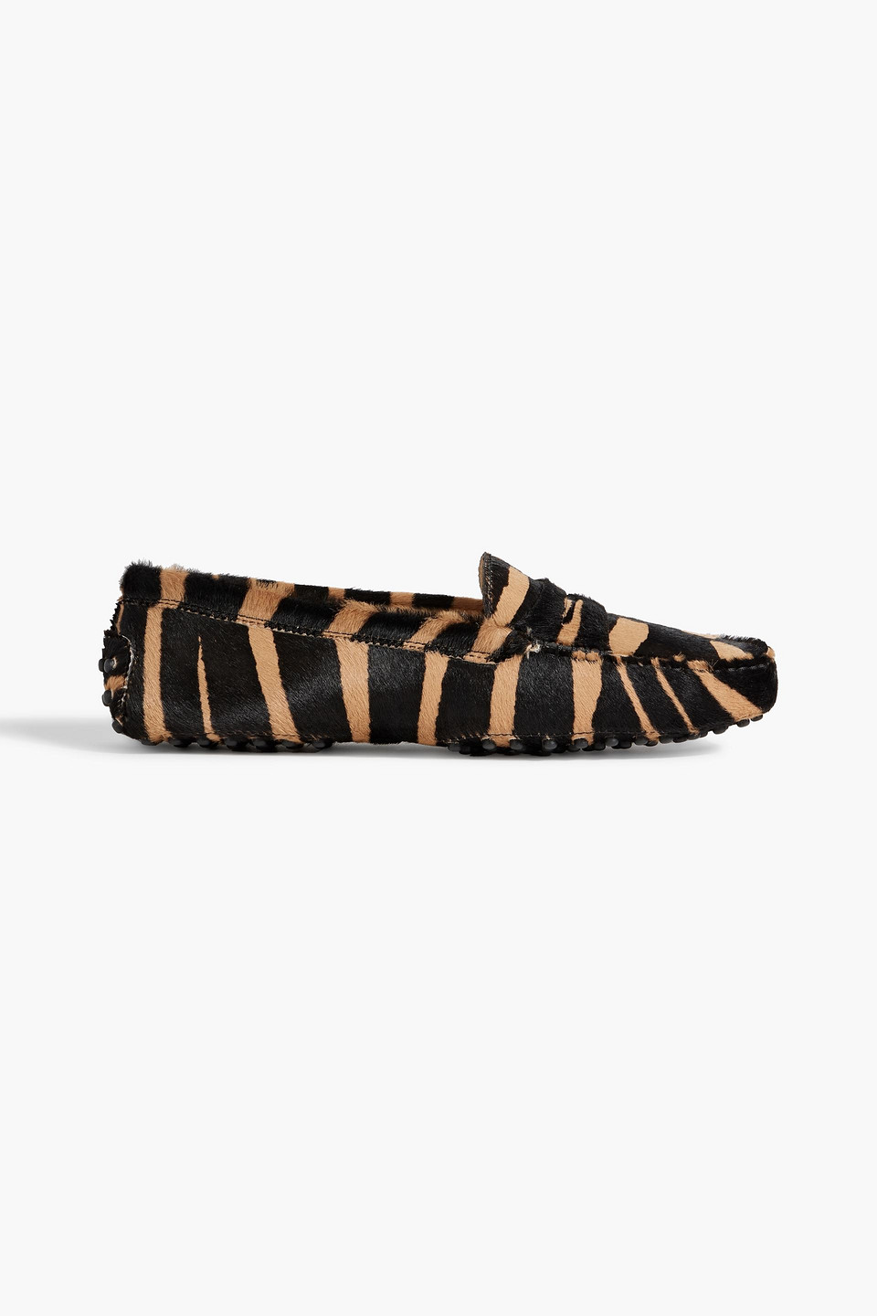 Tod's Gommino Zebra-print Calf Hair Loafers In Animal Print