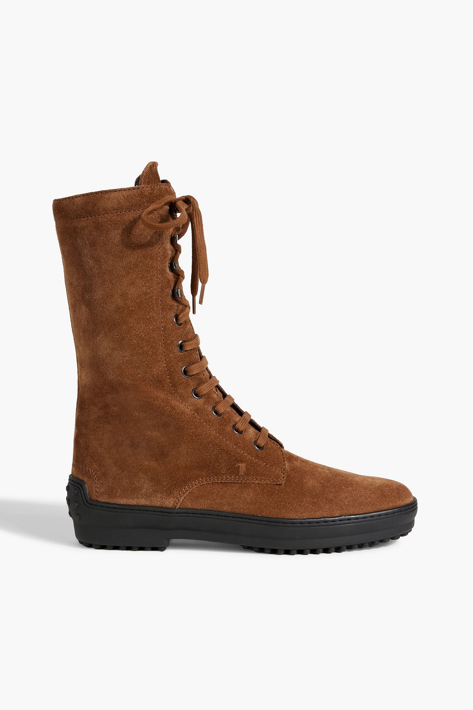 Tod's Suede Combat Boots In Brown