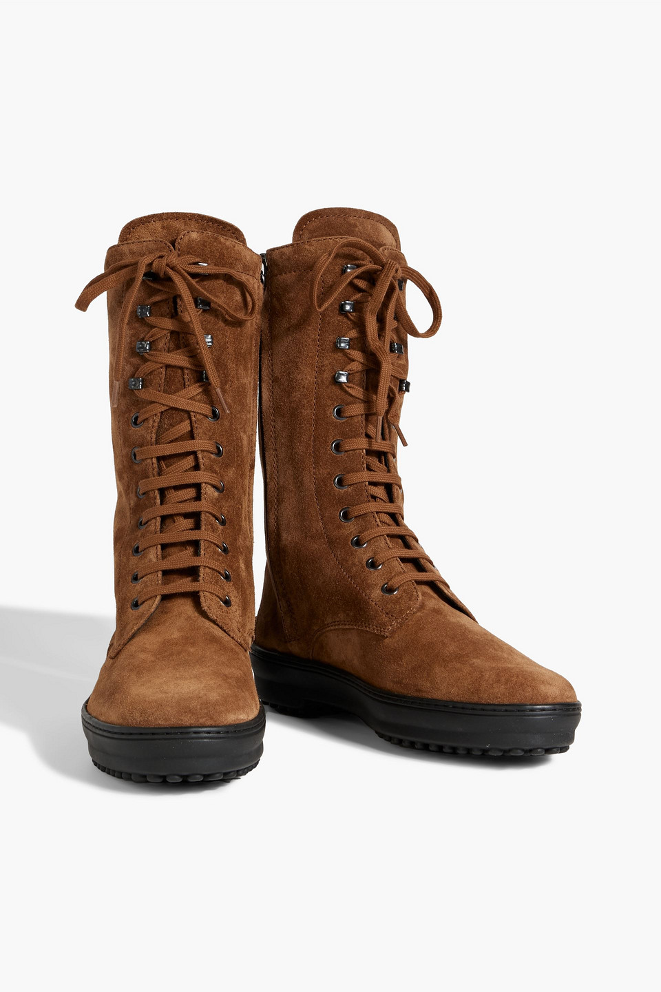TOD'S LACE-UP SUEDE BOOTS