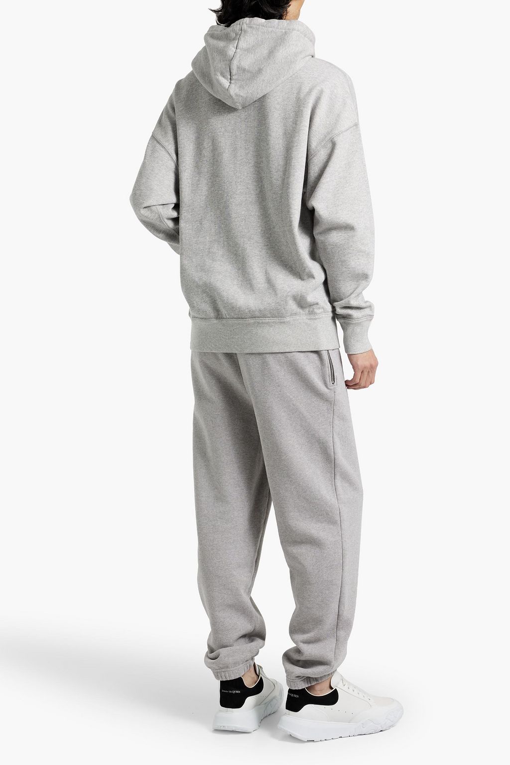 ISABEL MARANT Malek flocked cotton-blend fleece hoodie