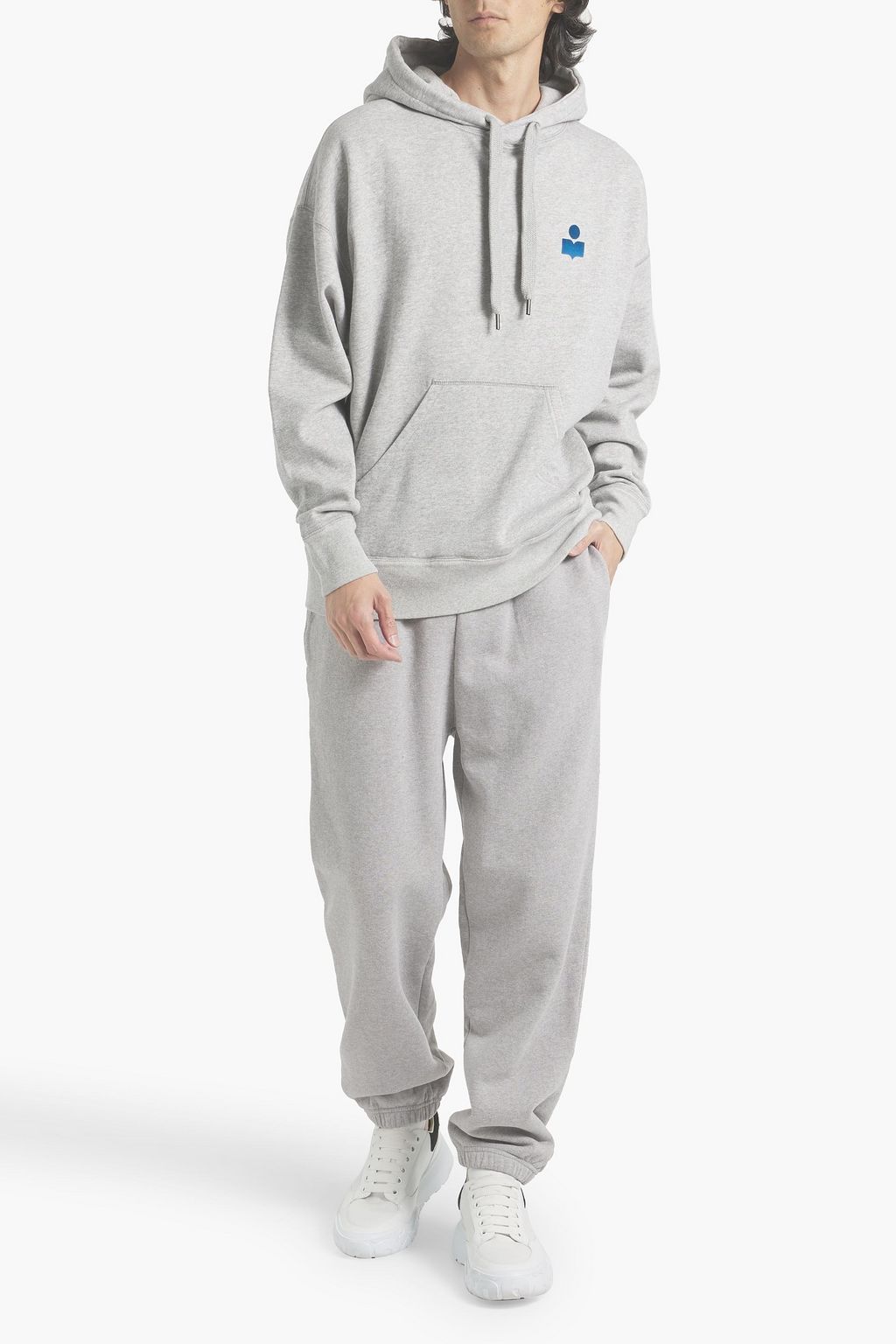 ISABEL MARANT Malek flocked cotton-blend fleece hoodie