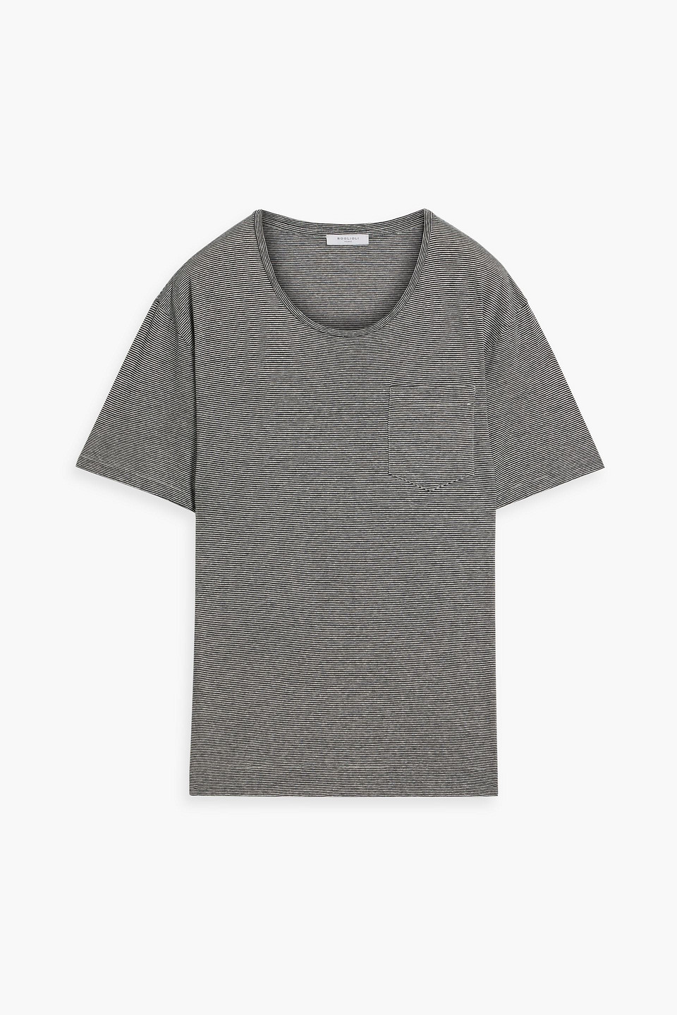 Striped cotton and linen-blend jersey T-shirt