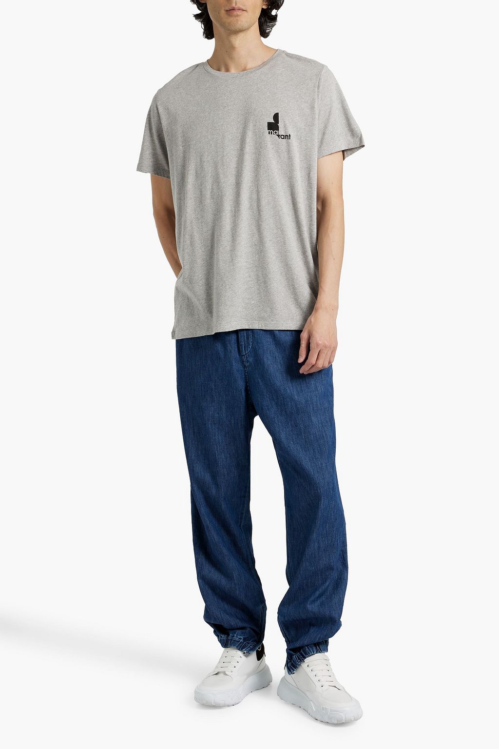 ISABEL MARANT Mélange printed cotton-jersey T-shirt
