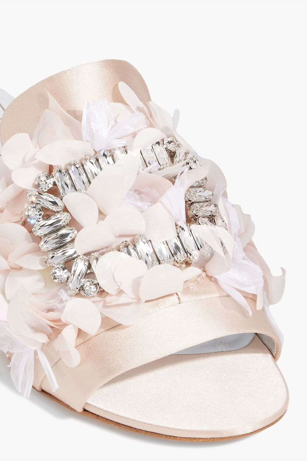 ROGER VIVIER Embellished satin mules