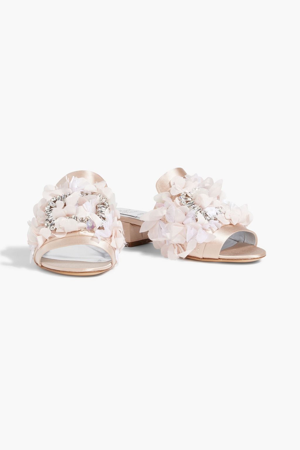 ROGER VIVIER Embellished satin mules