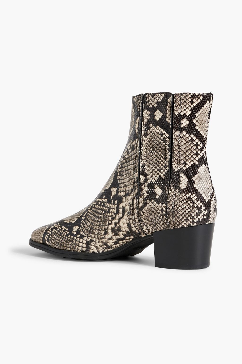 TOD'S Snake-effect leather ankle boots