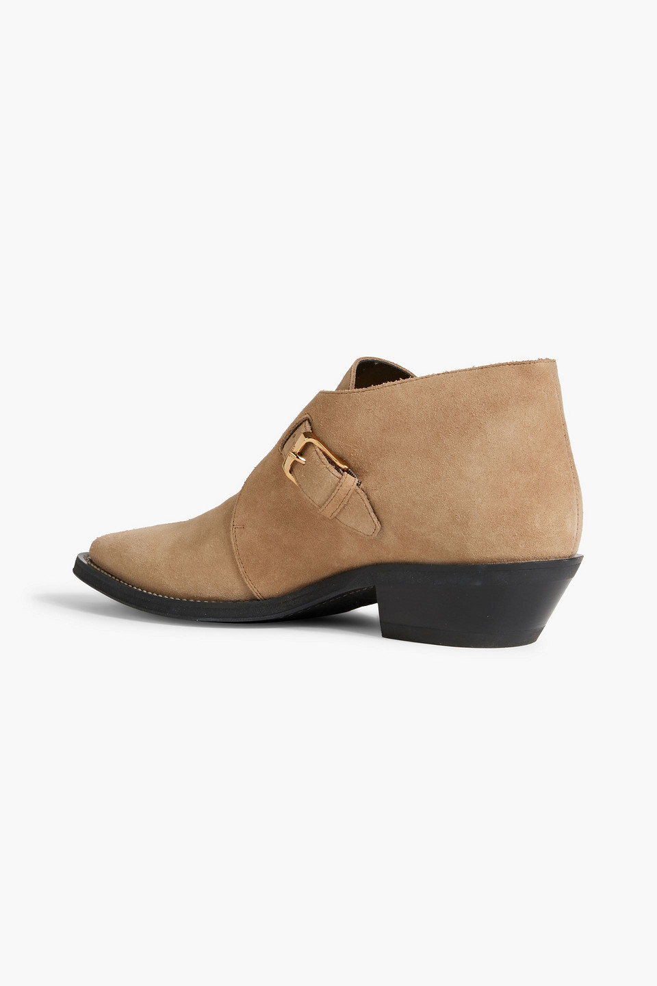 Tod's Buckled Suede Ankle Boots In Beige