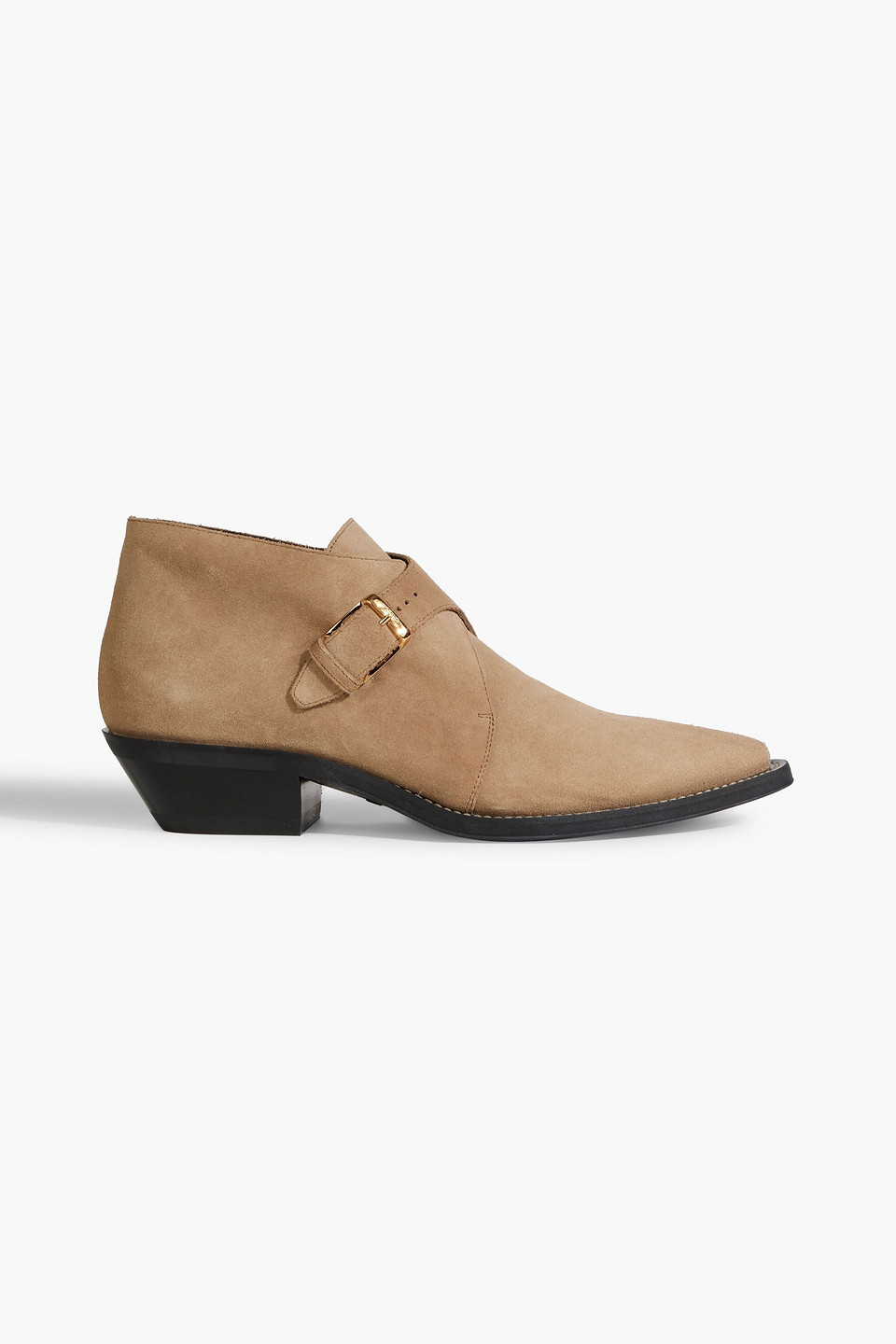 Tod's Buckled Suede Ankle Boots In Beige