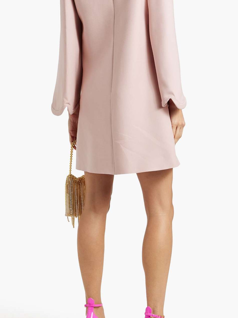 wool and silk-blend crepe mini dress