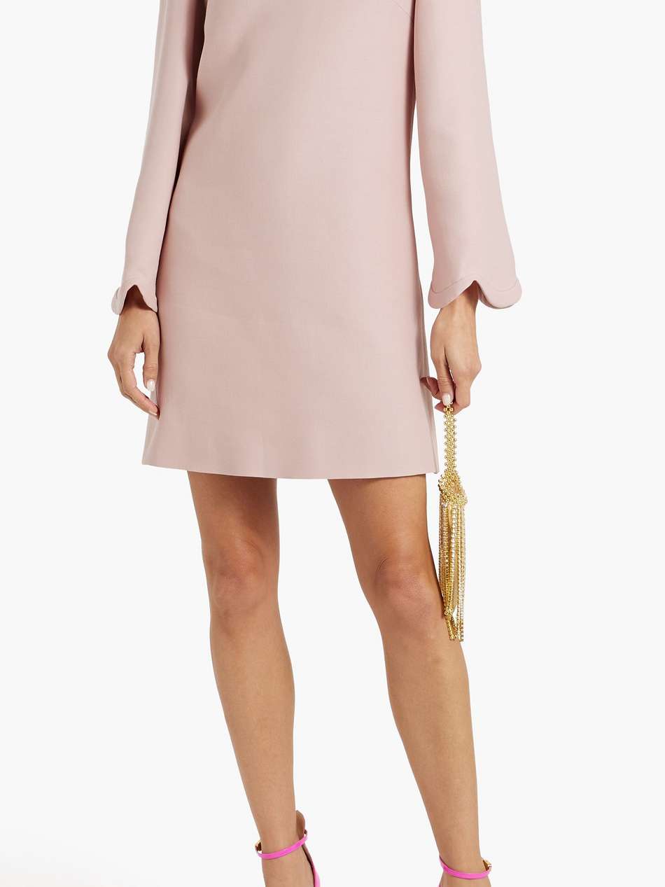 wool and silk-blend crepe mini dress