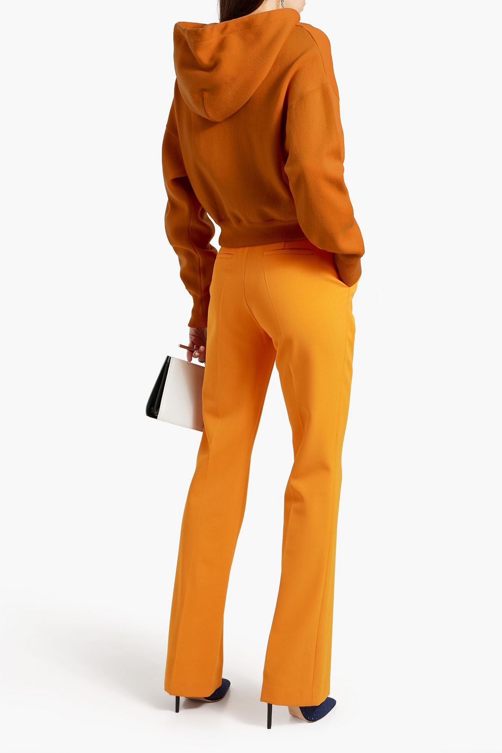VALENTINO GARAVANI Cropped wool and cashmere-blend hoodie