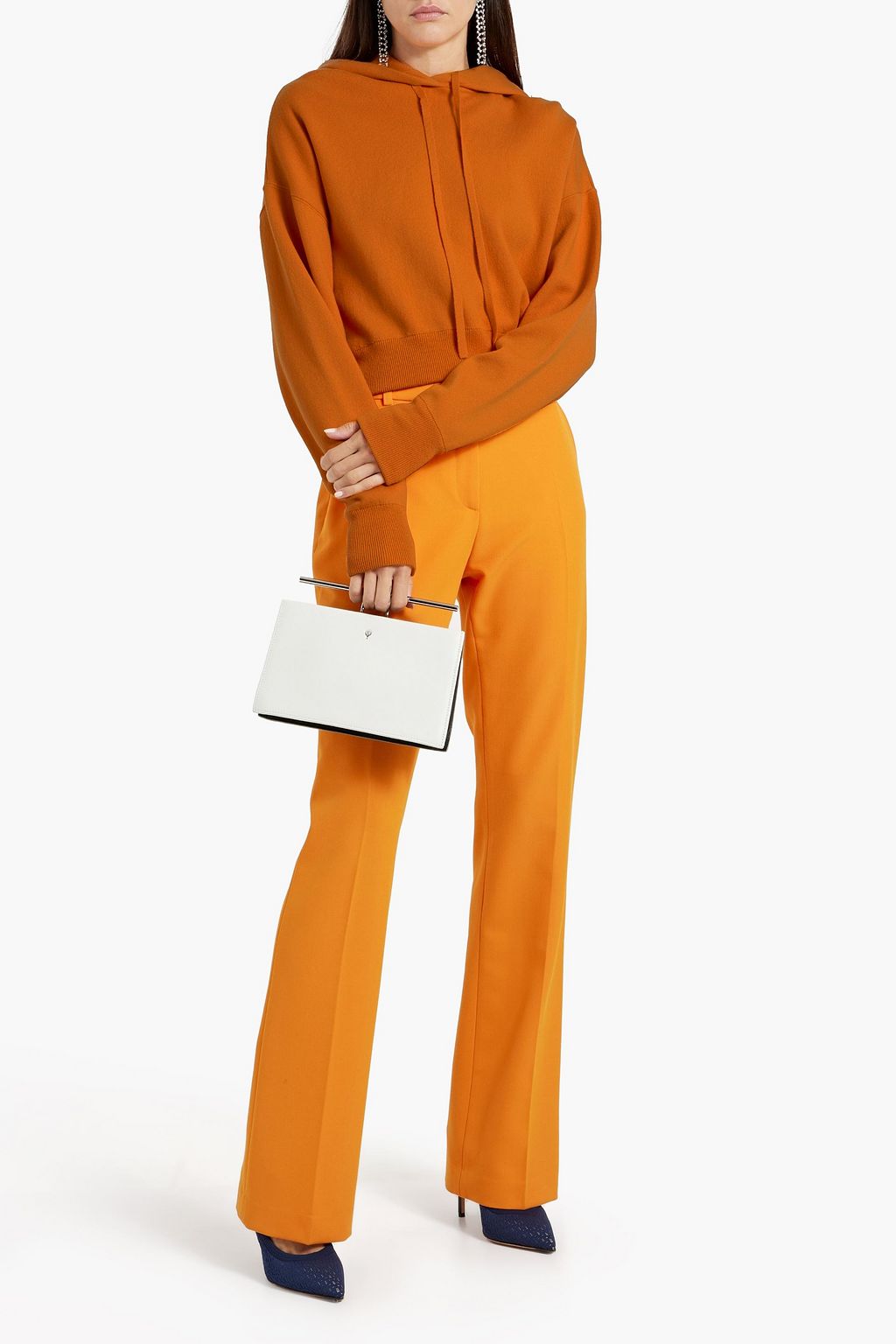 VALENTINO GARAVANI Cropped wool and cashmere-blend hoodie