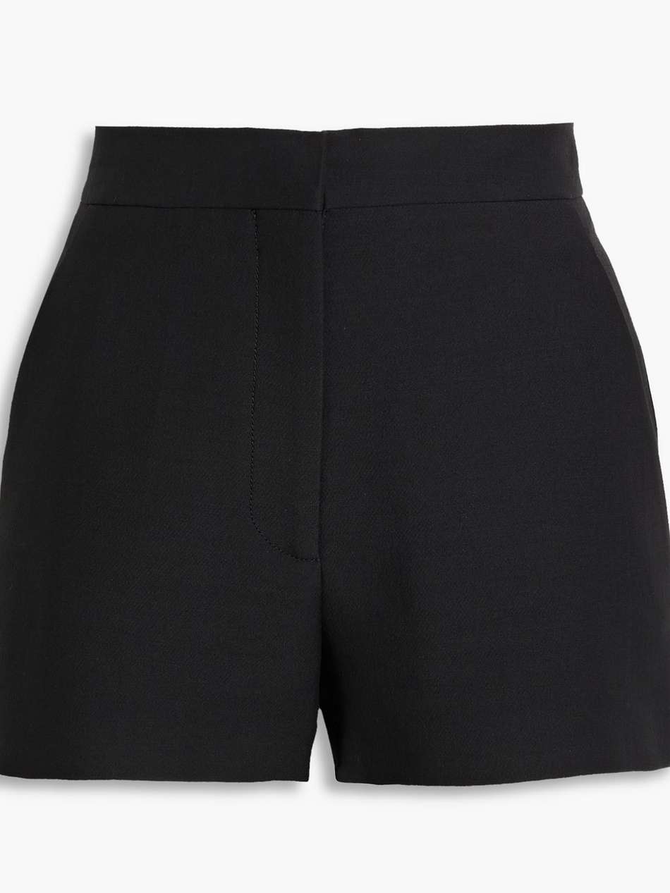 wool and silk-blend crepe shorts