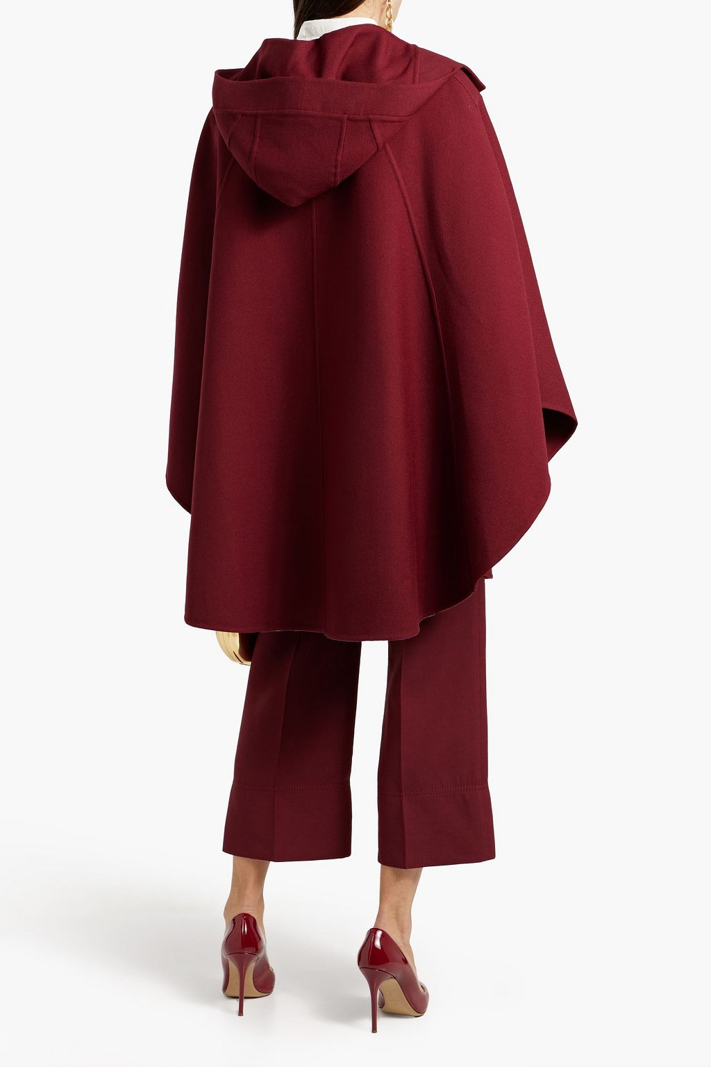 VALENTINO GARAVANI Wool and silk-blend gabardine hooded cape