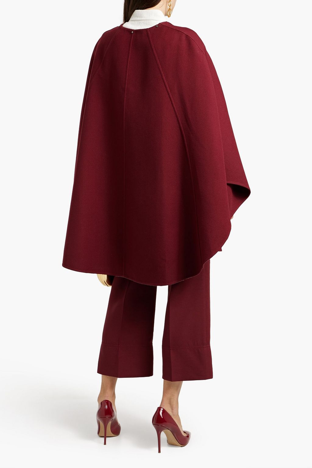 VALENTINO GARAVANI Wool and silk-blend gabardine hooded cape