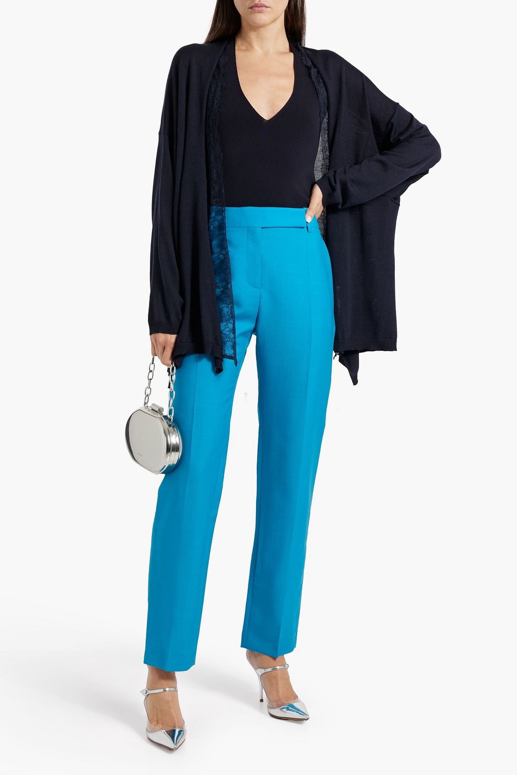 VALENTINO GARAVANI Mohair and wool-blend straight-leg pants