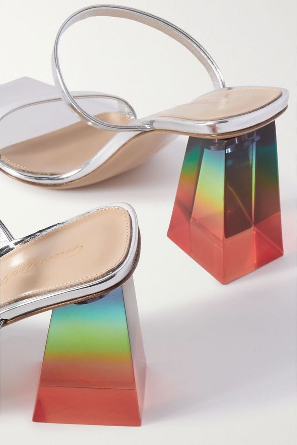 GIANVITO ROSSI 85 metallic leather sandals