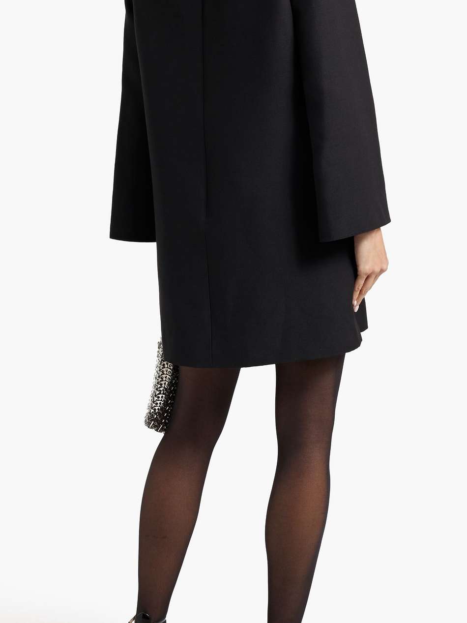 embroidered wool and silk-blend turtleneck mini dress